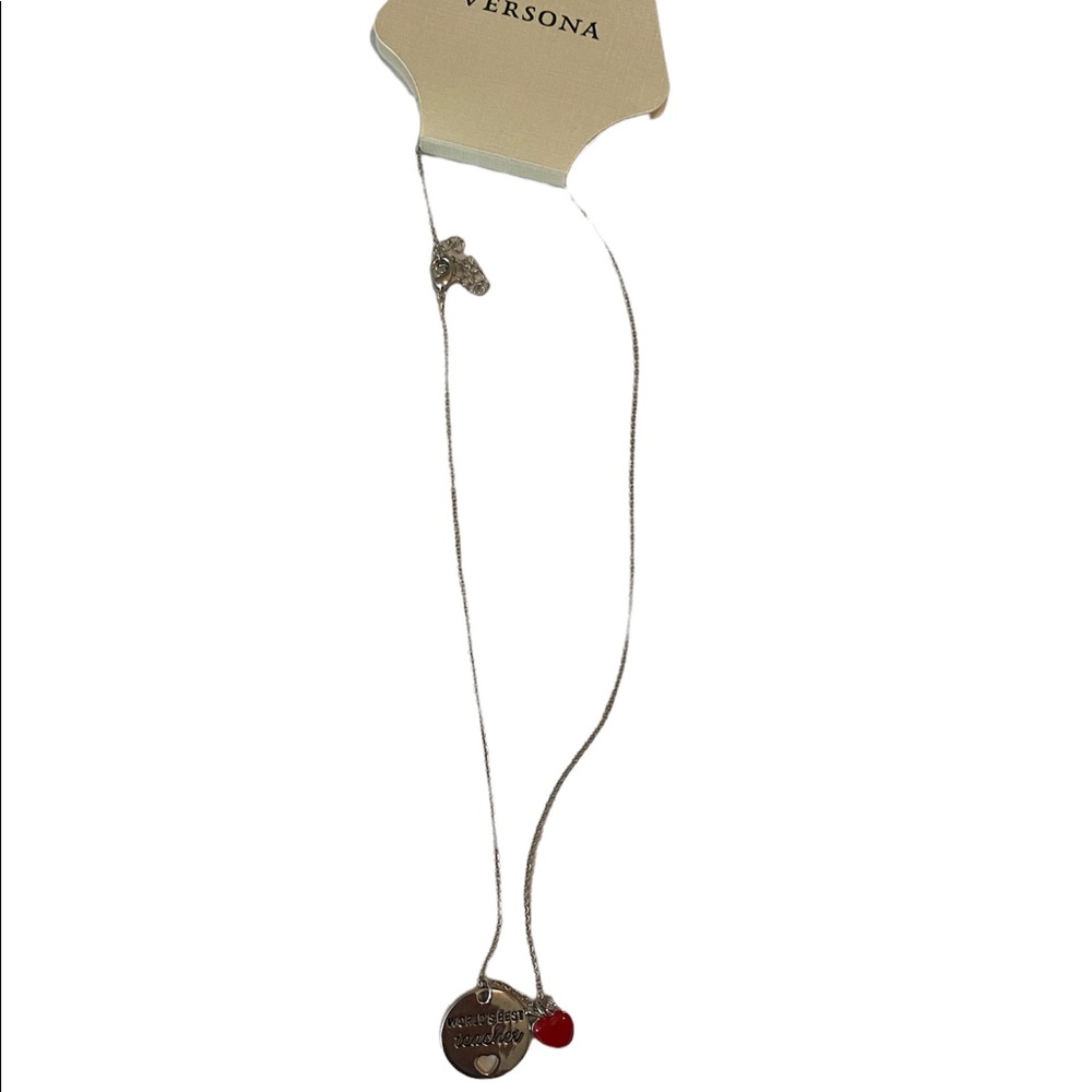 Versona Insp Silver Necklace- World’s Best Teacher